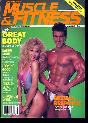 Muscle & Fitness January 1990 magazine back issue Muscle & Fitness magizine back copy Muscle & Fitness January 1990 bodybuilding magazine back issue founded by Canadian entrepreneur Joe Weider in 1935. Great Body 5 Shape-Up Guides.
