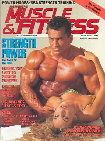 Muscle & Fitness February 1993 magazine back issue Muscle & Fitness magizine back copy Muscle & Fitness February 1993 bodybuilding magazine back issue founded by Canadian entrepreneur Joe Weider in 1935. Power Hoops: NBA Strength Training.