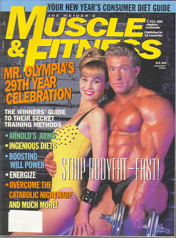 Muscle & Fitness January 1994 magazine back issue Muscle & Fitness magizine back copy Muscle & Fitness January 1994 bodybuilding magazine back issue founded by Canadian entrepreneur Joe Weider in 1935. Mr. Olympia's 29th Year Celebration.