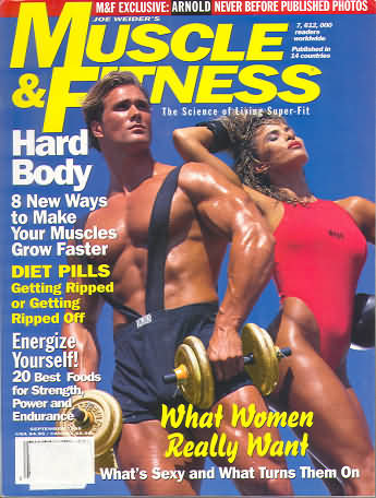 Muscle & Fitness September 1995 magazine back issue Muscle & Fitness magizine back copy Muscle & Fitness September 1995 bodybuilding magazine back issue founded by Canadian entrepreneur Joe Weider in 1935. Hard Body 8 New Ways To Make Your Muscles Grow Faster.