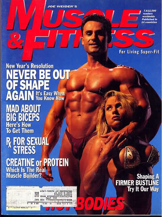 Muscle & Fitness March 1996 magazine back issue Muscle & Fitness magizine back copy Muscle & Fitness March 1996 bodybuilding magazine back issue founded by Canadian entrepreneur Joe Weider in 1935. New Year's Resolution Never Be Out Of Shape Again.