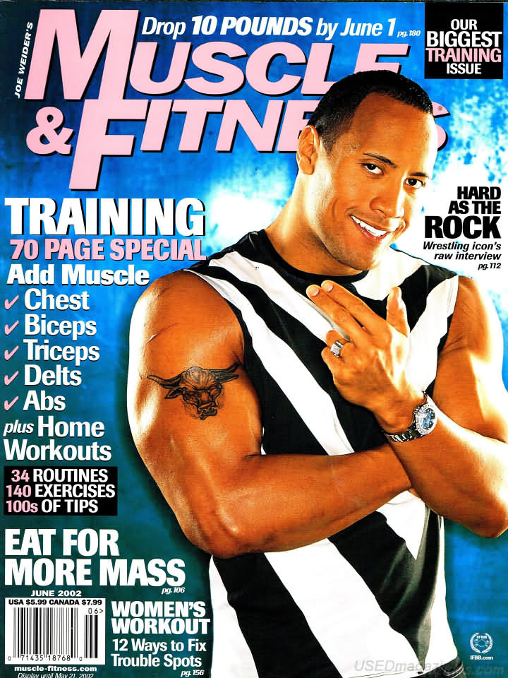 Muscle & Fitness June 2002 magazine back issue Muscle & Fitness magizine back copy Muscle & Fitness June 2002 bodybuilding magazine back issue founded by Canadian entrepreneur Joe Weider in 1935. Training 70 Page Special Add Muscle.