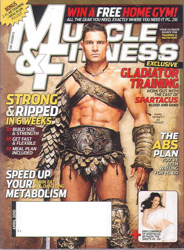Muscle & Fitness April 2010 magazine back issue Muscle & Fitness magizine back copy Muscle & Fitness April 2010 bodybuilding magazine back issue founded by Canadian entrepreneur Joe Weider in 1935. Win A Free Home Gym!.