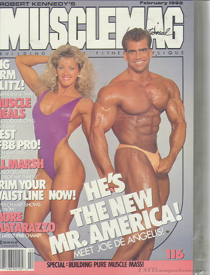 Muscle Mag February 1992 magazine back issue Muscle Mag magizine back copy Muscle Mag February 1992 Bodybuilding and Fitness Magazine Back Issue Published by Canadian Robert Kennedy and Founded in 1974. J. Marsh Not Scared Drop My Pants!.