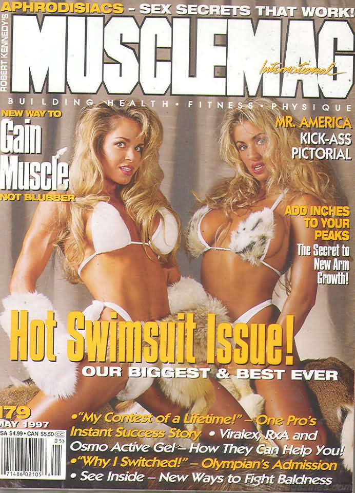 Muscle Mag May 1997 magazine back issue Muscle Mag magizine back copy Muscle Mag May 1997 Bodybuilding and Fitness Magazine Back Issue Published by Canadian Robert Kennedy and Founded in 1974. Mr. America Kick-Ass Pictorial.