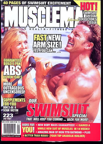 Muscle Mag January 2001 magazine back issue Muscle Mag magizine back copy Muscle Mag January 2001 Bodybuilding and Fitness Magazine Back Issue Published by Canadian Robert Kennedy and Founded in 1974. Hot! Swimsuit Special Collector's Issue.