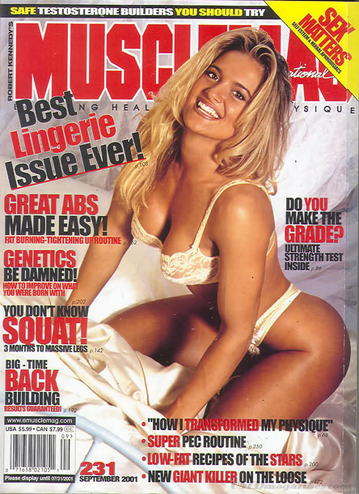 Muscle Mag September 2001 magazine back issue Muscle Mag magizine back copy Muscle Mag September 2001 Bodybuilding and Fitness Magazine Back Issue Published by Canadian Robert Kennedy and Founded in 1974. Best Lingerie Issue Ever!.