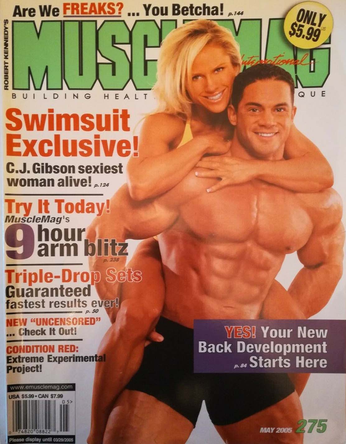 Muscle Mag May 2005 magazine back issue Muscle Mag magizine back copy Muscle Mag May 2005 Bodybuilding and Fitness Magazine Back Issue Published by Canadian Robert Kennedy and Founded in 1974. Covergirl Monica Brant & Coverguy Scott Peckham.