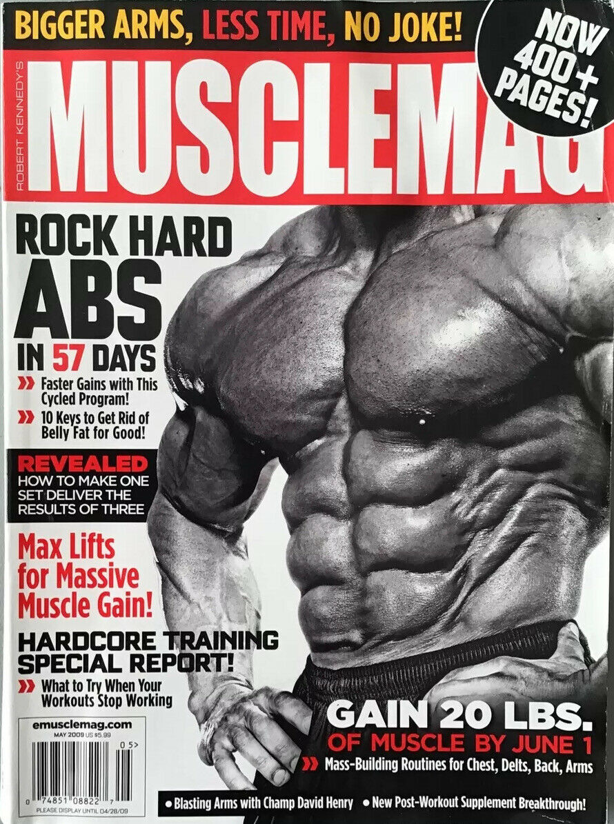 Muscle Mag May 2009 magazine back issue Muscle Mag magizine back copy Muscle Mag May 2009 Bodybuilding and Fitness Magazine Back Issue Published by Canadian Robert Kennedy and Founded in 1974. Bigger Arms, Less Time, No Joke!.
