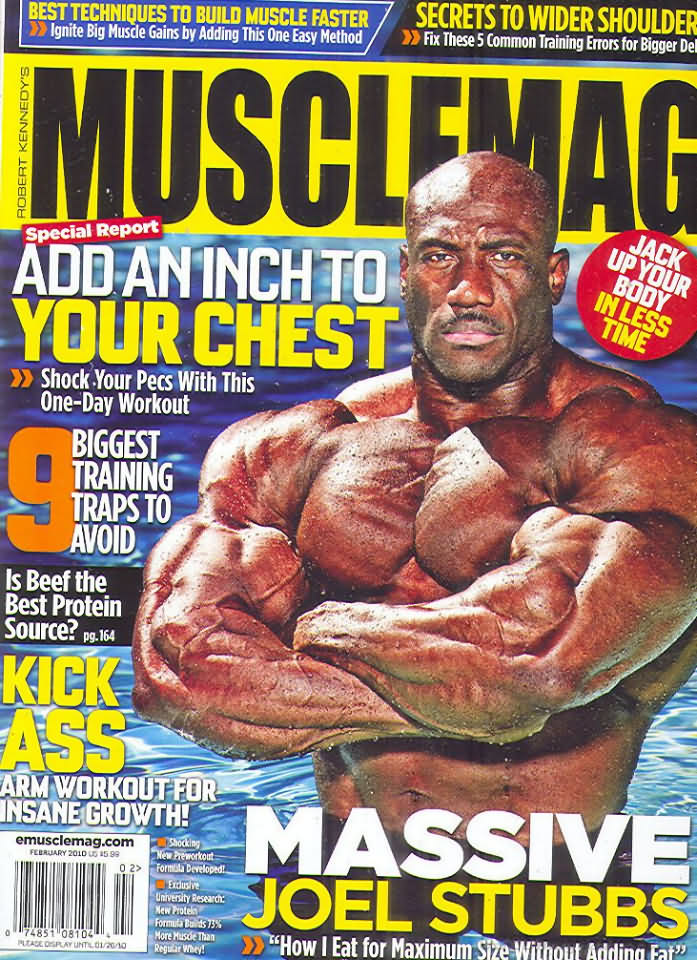 Muscle Mag February 2010 magazine back issue Muscle Mag magizine back copy Muscle Mag February 2010 Bodybuilding and Fitness Magazine Back Issue Published by Canadian Robert Kennedy and Founded in 1974. Special Report Add An Inch To Your Chest.