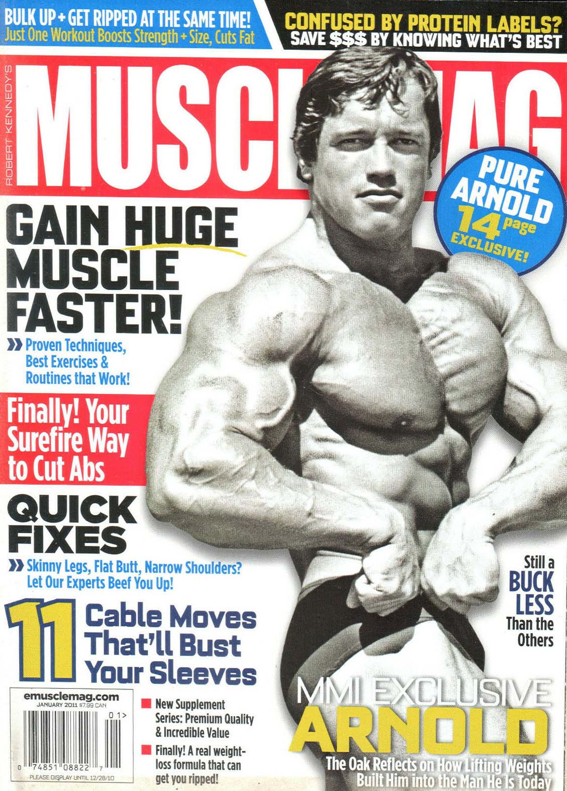 Muscle Mag January 2011 magazine back issue Muscle Mag magizine back copy Muscle Mag January 2011 Bodybuilding and Fitness Magazine Back Issue Published by Canadian Robert Kennedy and Founded in 1974. Bulk Up + Get Ripped At The Same Time! Just One Workout Boosts Strength + Size, Cuts Fat.