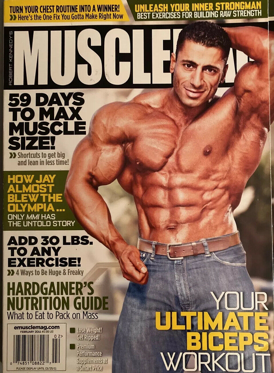 Muscle Mag February 2011 magazine back issue Muscle Mag magizine back copy Muscle Mag February 2011 Bodybuilding and Fitness Magazine Back Issue Published by Canadian Robert Kennedy and Founded in 1974. Turn Your Chest Routine Into A Winner! Here's The One Fix You Gotta Make Right Now.