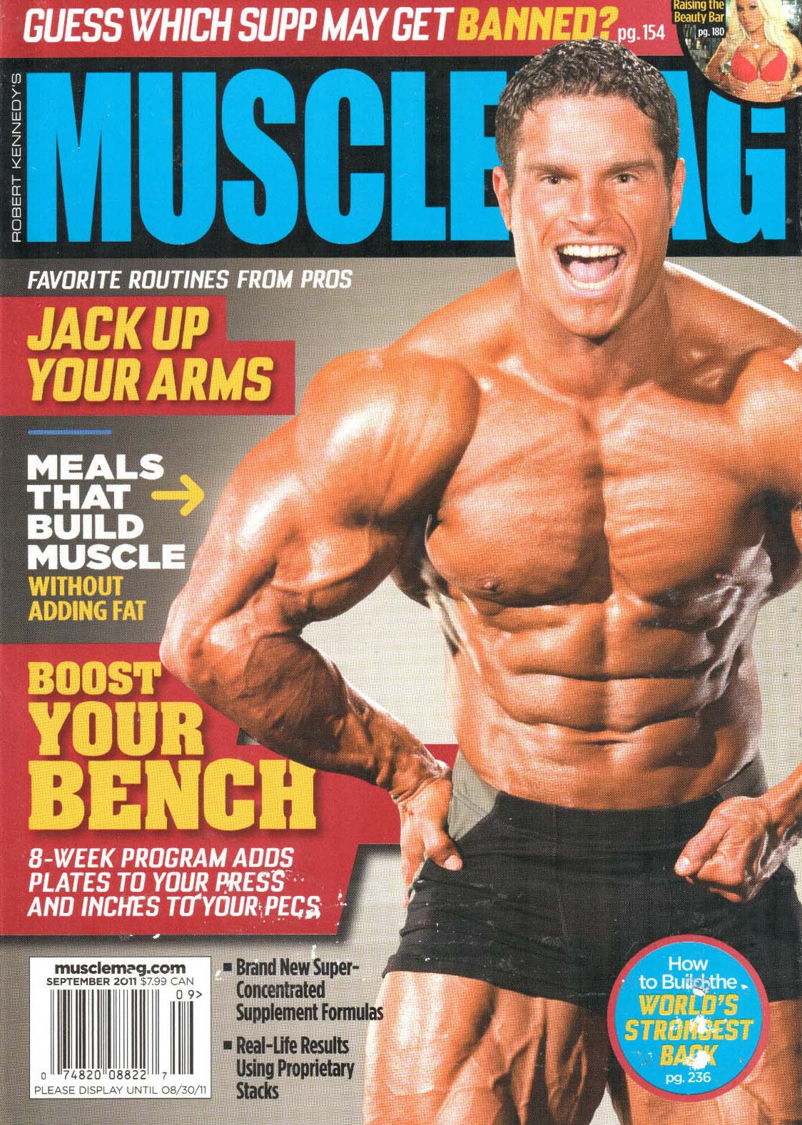 Muscle Mag September 2011 magazine back issue Muscle Mag magizine back copy Muscle Mag September 2011 Bodybuilding and Fitness Magazine Back Issue Published by Canadian Robert Kennedy and Founded in 1974. Guess Which Supp May Get Banned?.