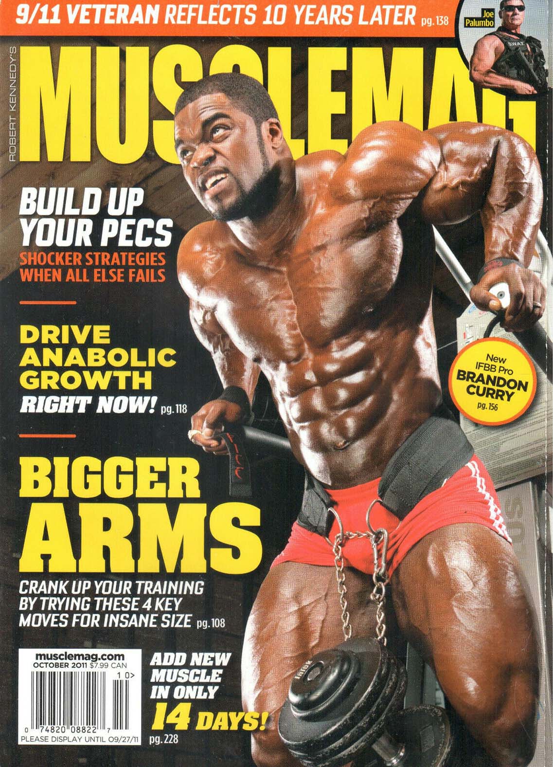 Muscle Mag October 2011 magazine back issue Muscle Mag magizine back copy Muscle Mag October 2011 Bodybuilding and Fitness Magazine Back Issue Published by Canadian Robert Kennedy and Founded in 1974. 9/11 Veteran Reflects 10 Years Later.