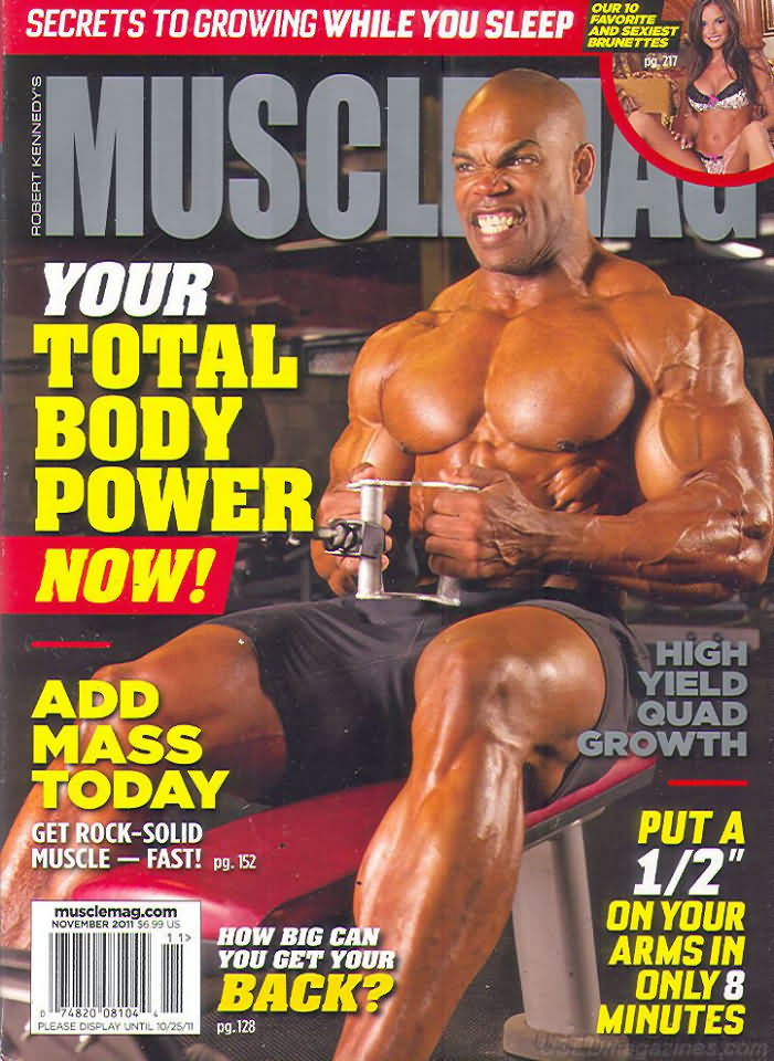 Muscle Mag November 2011 magazine back issue Muscle Mag magizine back copy Muscle Mag November 2011 Bodybuilding and Fitness Magazine Back Issue Published by Canadian Robert Kennedy and Founded in 1974. Your Total Body Power Now!.