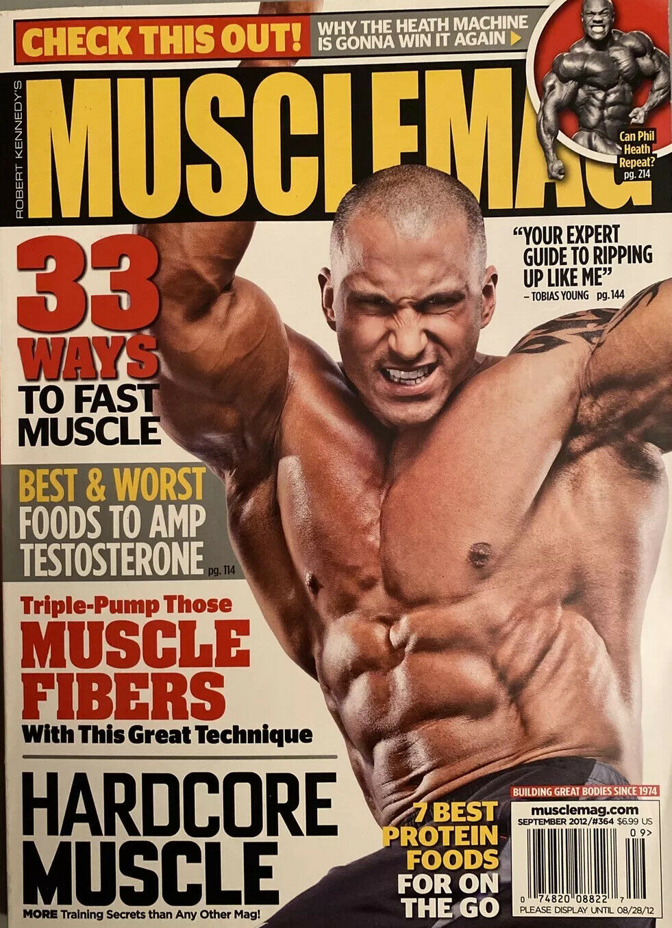 Muscle Mag September 2012 magazine back issue Muscle Mag magizine back copy Muscle Mag September 2012 Bodybuilding and Fitness Magazine Back Issue Published by Canadian Robert Kennedy and Founded in 1974. Check This Out! Why The Heath Machine Is Gonna Win It Again.