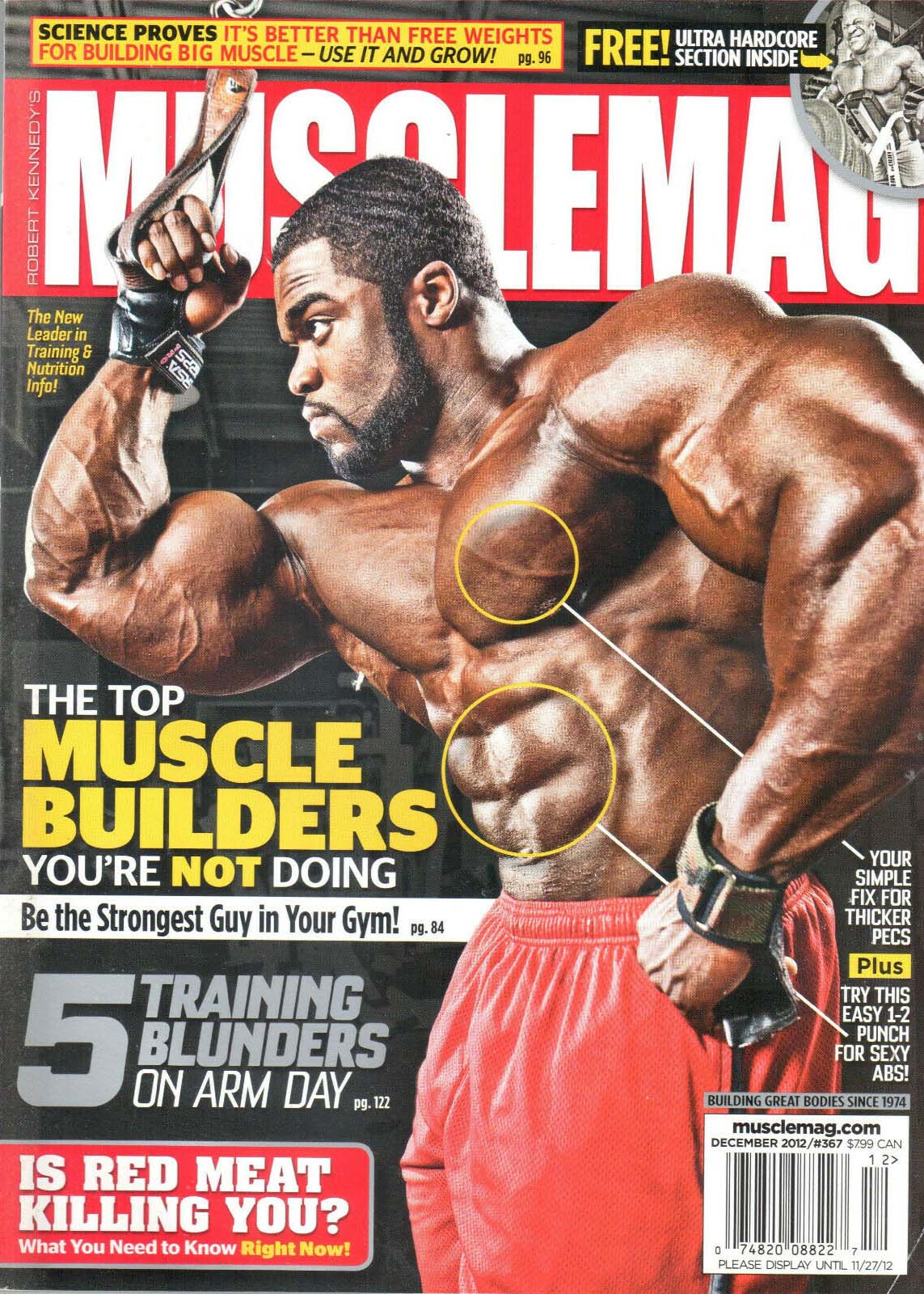 Muscle Mag December 2012 magazine back issue Muscle Mag magizine back copy Muscle Mag December 2012 Bodybuilding and Fitness Magazine Back Issue Published by Canadian Robert Kennedy and Founded in 1974. Science Proves It's Better Than Free Weights For Building Big Muscle - Use It And Grow!.