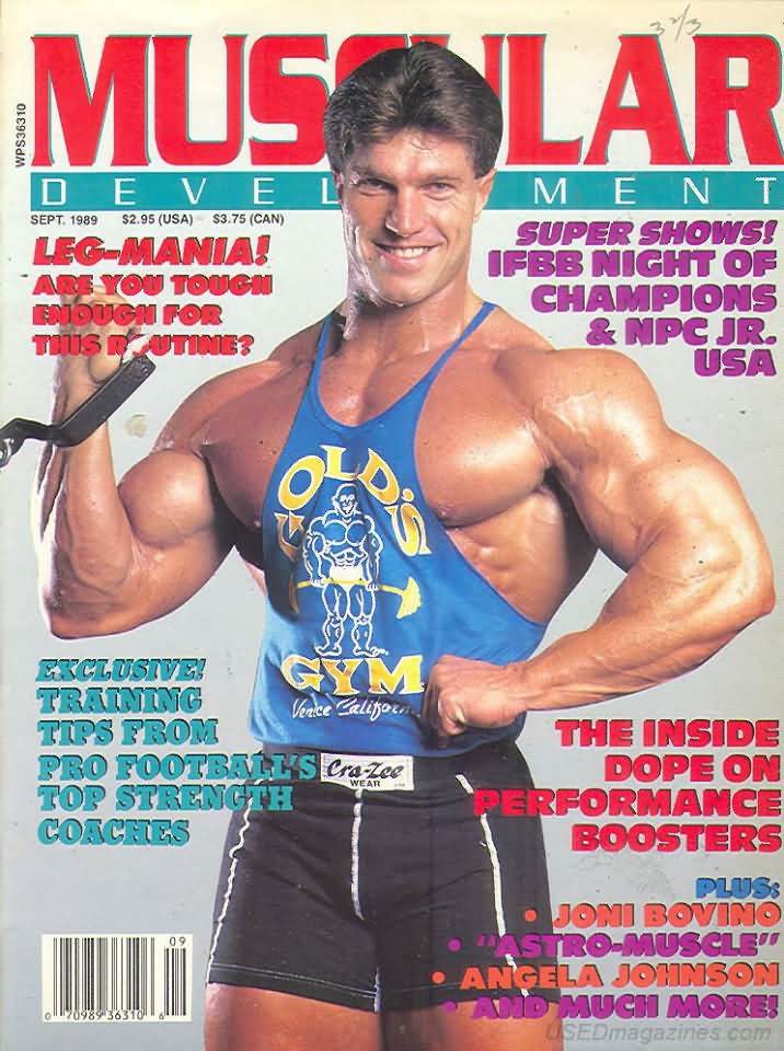 Muscular Development September 1989 magazine back issue Muscular Development magizine back copy Muscular Development September 1989American fitness and bodybuilding magazine back issue first published in 1964 by Bob Hoffman. Super Shows! IFBB Night Of Champions & NPC Jr. USA.