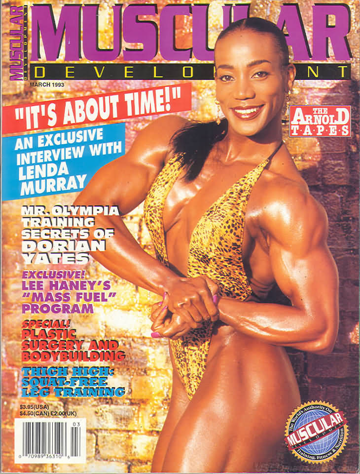 Muscular Development March 1993 magazine back issue Muscular Development magizine back copy Muscular Development March 1993American fitness and bodybuilding magazine back issue first published in 1964 by Bob Hoffman. it's About Time! An Exclusive Interview With Lenda Murray.
