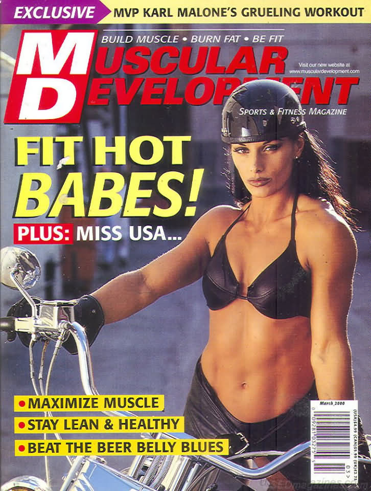 Muscular Development March 2000 magazine back issue Muscular Development magizine back copy Muscular Development March 2000American fitness and bodybuilding magazine back issue first published in 1964 by Bob Hoffman. MVP Karl Malone's Grueling Workout.