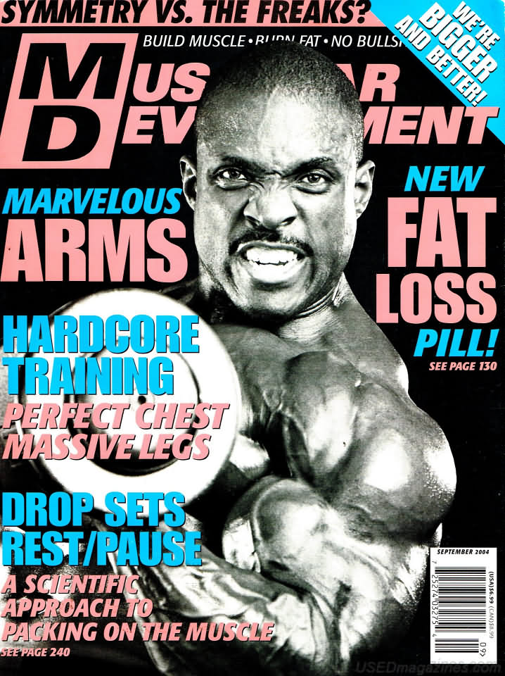 Muscular Development September 2004 magazine back issue Muscular Development magizine back copy Muscular Development September 2004American fitness and bodybuilding magazine back issue first published in 1964 by Bob Hoffman. Symmetry VS. The Freaks?.