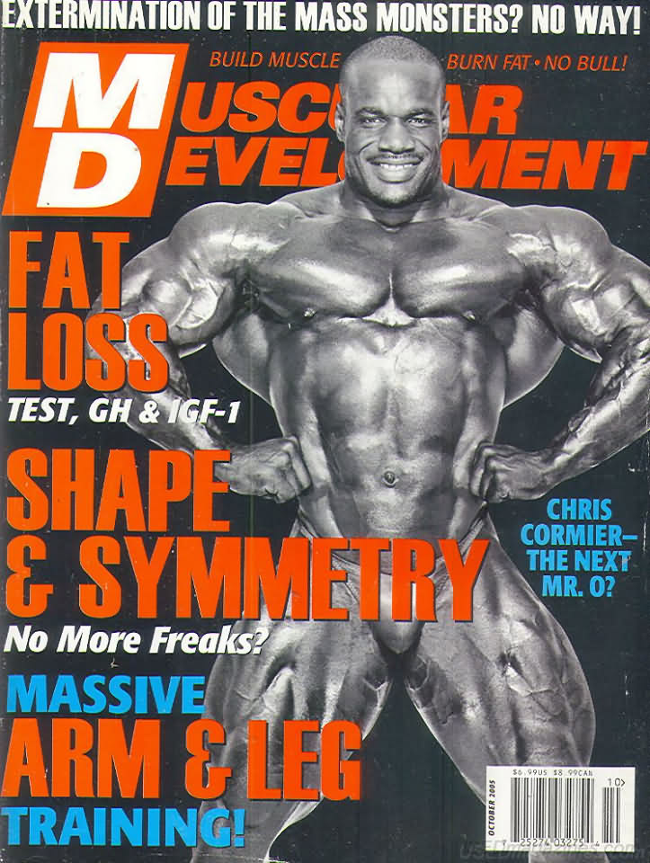 Muscular Development October 2005 magazine back issue Muscular Development magizine back copy Muscular Development October 2005American fitness and bodybuilding magazine back issue first published in 1964 by Bob Hoffman. Extermination Of The Mass Monsters? No Way!.