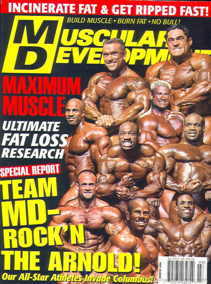 Muscular Development March 2006 magazine back issue Muscular Development magizine back copy Muscular Development March 2006American fitness and bodybuilding magazine back issue first published in 1964 by Bob Hoffman. Incinerate Fat & Get Ripped Fast!.
