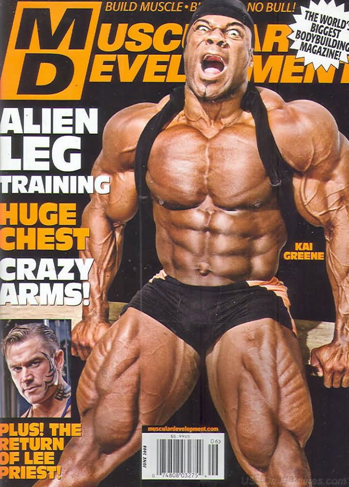 Muscular Development June 2008 magazine back issue Muscular Development magizine back copy Muscular Development June 2008American fitness and bodybuilding magazine back issue first published in 1964 by Bob Hoffman. Alien Leg Training.
