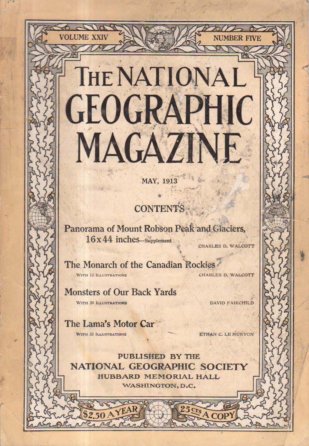 Nat Geo May 1913 magazine reviews