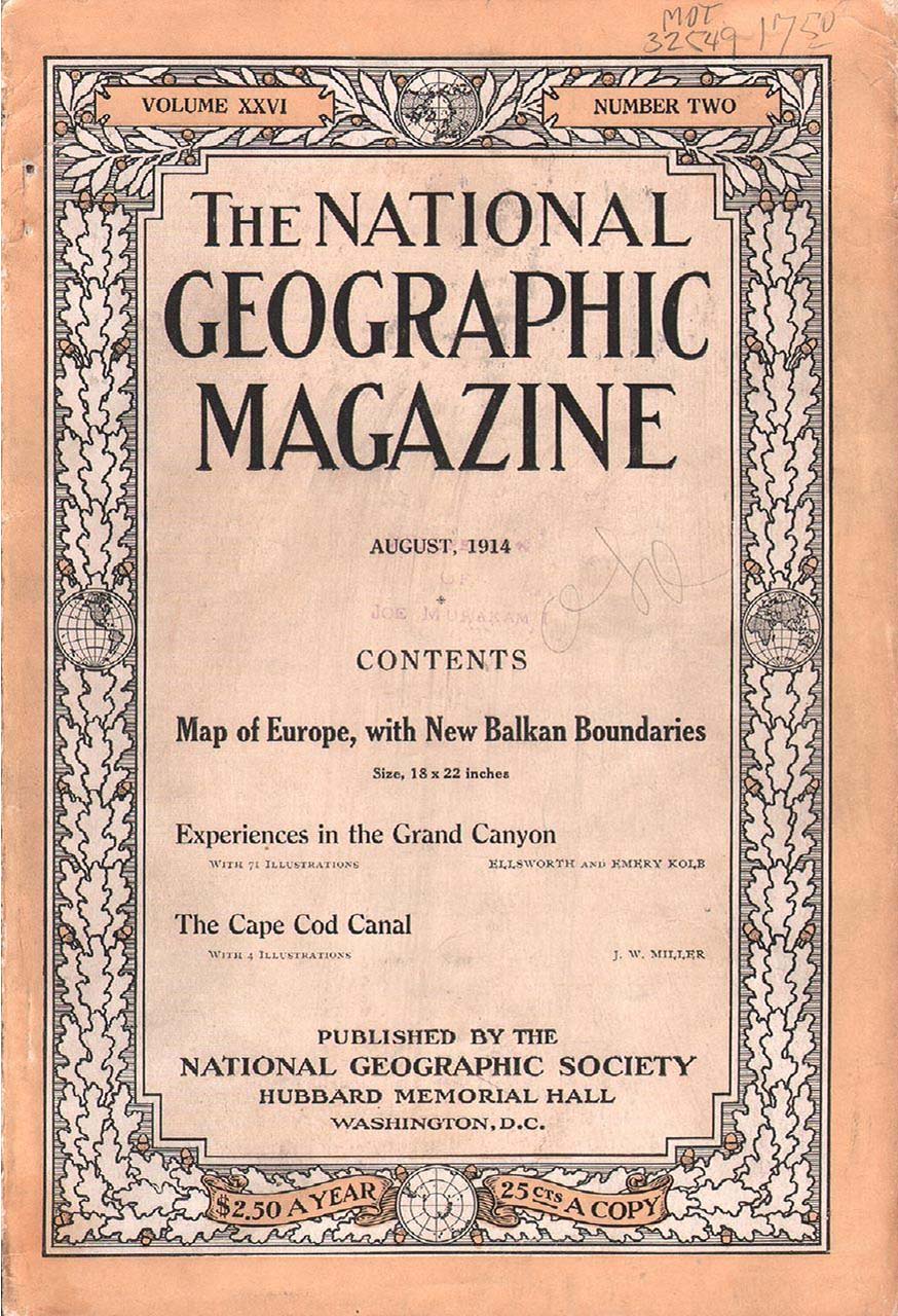 National Geographic August 1914 magazine back issue National Geographic magizine back copy National Geographic August 1914 Nat Geo Magazine Back Issue Published by the National Geographic Society. Map Of Europe, With New Balkan Boundaries.