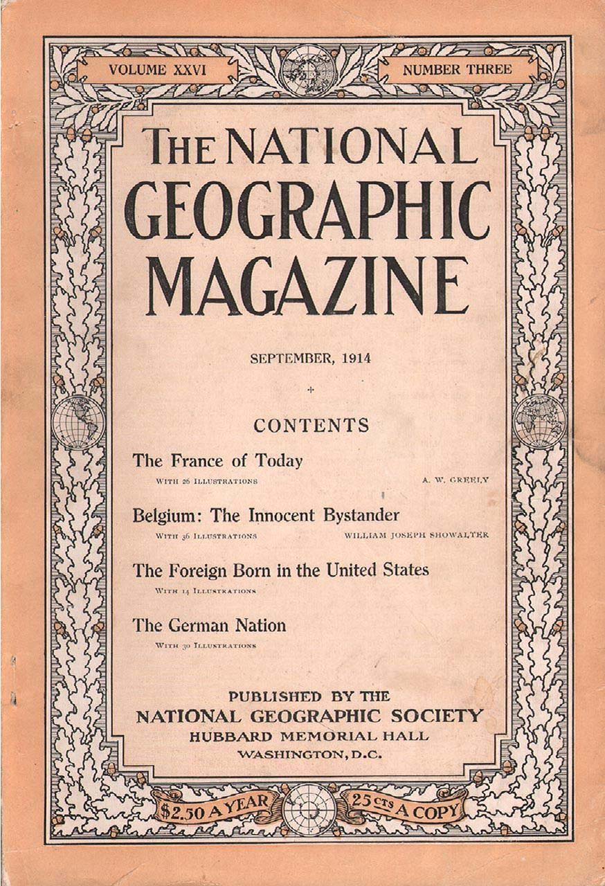 National Geographic September 1914 magazine back issue National Geographic magizine back copy National Geographic September 1914 Nat Geo Magazine Back Issue Published by the National Geographic Society. The France Of Today.