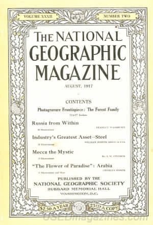 National Geographic August 1917 magazine back issue National Geographic magizine back copy National Geographic August 1917 Nat Geo Magazine Back Issue Published by the National Geographic Society. Russia From Within.