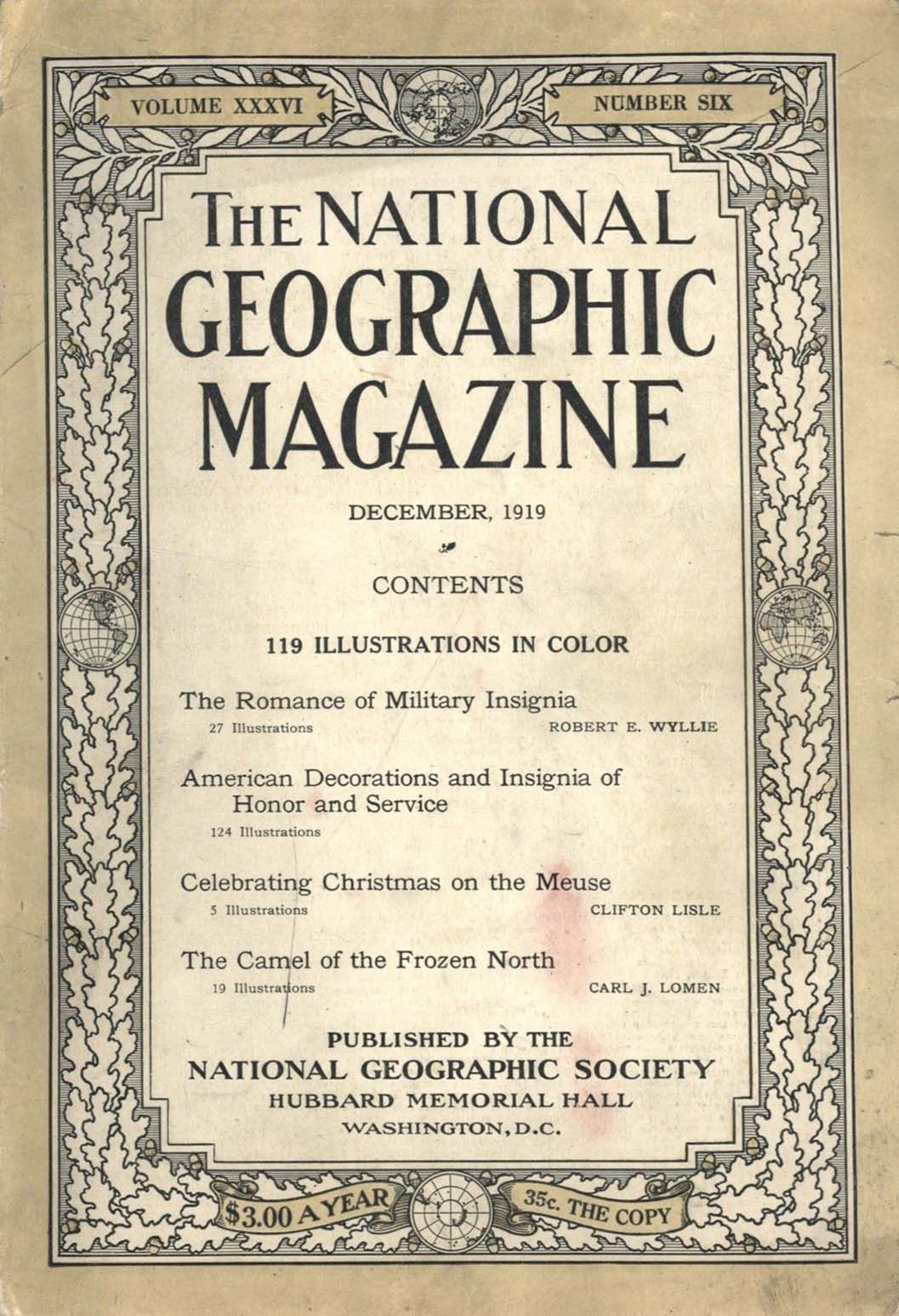 National Geographic December 1919 magazine back issue National Geographic magizine back copy National Geographic December 1919 Nat Geo Magazine Back Issue Published by the National Geographic Society. The Romance Of Military Insignia.