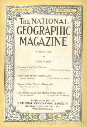 National Geographic August 1922 magazine back issue National Geographic magizine back copy National Geographic August 1922 Nat Geo Magazine Back Issue Published by the National Geographic Society. Denmark And The Darties.