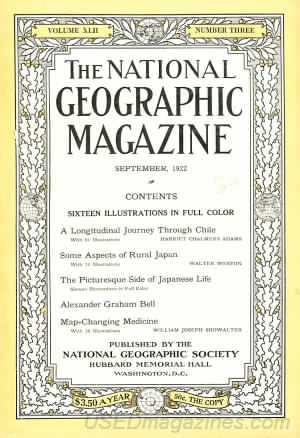 National Geographic September 1922 magazine back issue National Geographic magizine back copy National Geographic September 1922 Nat Geo Magazine Back Issue Published by the National Geographic Society. Sixteen illustrations In Full Color.