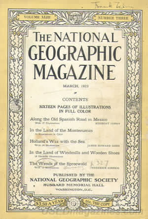 National Geographic March 1923 magazine back issue National Geographic magizine back copy National Geographic March 1923 Nat Geo Magazine Back Issue Published by the National Geographic Society. Sixteen Pages Of Illustrations In Full Color.