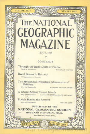 National Geographic July 1923 magazine back issue National Geographic magizine back copy National Geographic July 1923 Nat Geo Magazine Back Issue Published by the National Geographic Society. Through The Back Doors of France.