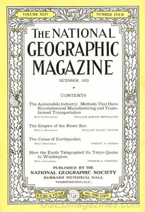 National Geographic October 1923 magazine back issue National Geographic magizine back copy National Geographic October 1923 Nat Geo Magazine Back Issue Published by the National Geographic Society. The Automobile Industry Methods That Have Revolutionized Manufacturing And Transformed Transportatio.