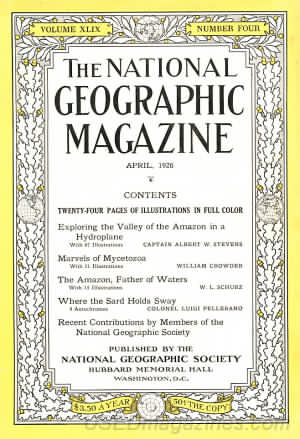 National Geographic April 1926 magazine back issue National Geographic magizine back copy National Geographic April 1926 Nat Geo Magazine Back Issue Published by the National Geographic Society. Twenty - Four Pages Of Illustration In Full Color.