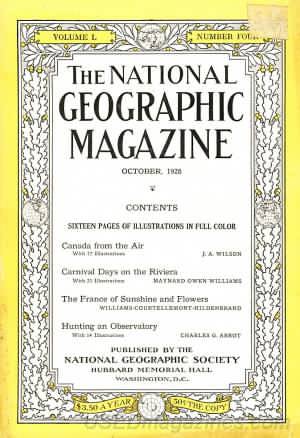 National Geographic October 1926 magazine back issue National Geographic magizine back copy National Geographic October 1926 Nat Geo Magazine Back Issue Published by the National Geographic Society. Sixteen Pages Of Illustration In Full Color.