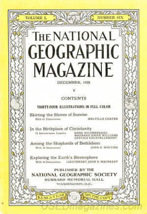 National Geographic December 1926 magazine back issue National Geographic magizine back copy National Geographic December 1926 Nat Geo Magazine Back Issue Published by the National Geographic Society. Thirty - Four Illustration In Full Color.