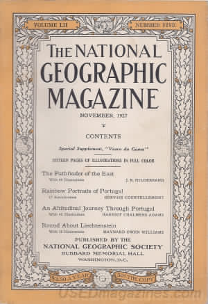 National Geographic November 1927 magazine back issue National Geographic magizine back copy National Geographic November 1927 Nat Geo Magazine Back Issue Published by the National Geographic Society. Sixteen Pages Of Illustration In Full Color.