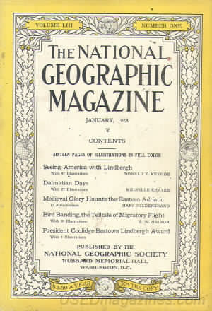 National Geographic January 1928 magazine back issue National Geographic magizine back copy National Geographic January 1928 Nat Geo Magazine Back Issue Published by the National Geographic Society. Sixteen Pages Of Illustration In Full Color.