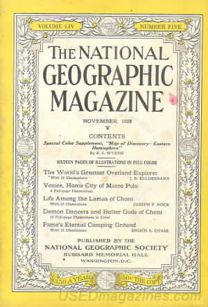 National Geographic November 1928 magazine back issue National Geographic magizine back copy National Geographic November 1928 Nat Geo Magazine Back Issue Published by the National Geographic Society. Sixteen Pages Of Illustration In Full Color.