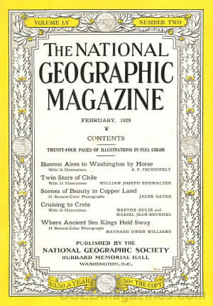 National Geographic February 1929 magazine back issue National Geographic magizine back copy National Geographic February 1929 Nat Geo Magazine Back Issue Published by the National Geographic Society. Twenty - Four Pages Of Illustration In Full Color.
