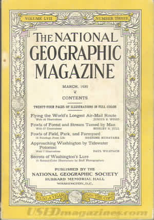 National Geographic March 1930 magazine back issue National Geographic magizine back copy National Geographic March 1930 Nat Geo Magazine Back Issue Published by the National Geographic Society. Twenty - Four Pages Of Illustration In Full Color.