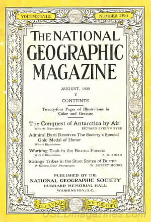 National Geographic August 1930 magazine back issue National Geographic magizine back copy National Geographic August 1930 Nat Geo Magazine Back Issue Published by the National Geographic Society. Twenty - Four Pages Of Illustration In Full Color.
