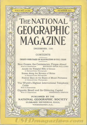 National Geographic December 1930 magazine back issue National Geographic magizine back copy National Geographic December 1930 Nat Geo Magazine Back Issue Published by the National Geographic Society. Twenty - Four Pages Of Illustration In Full Color.