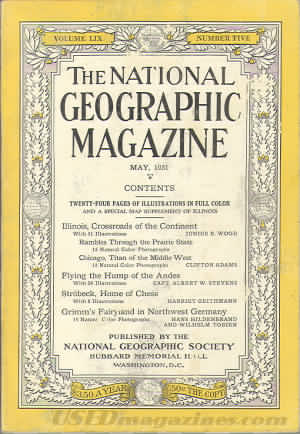 National Geographic May 1931 magazine back issue National Geographic magizine back copy National Geographic May 1931 Nat Geo Magazine Back Issue Published by the National Geographic Society. Twenty - Four Pages Of Illustration In Full Color.