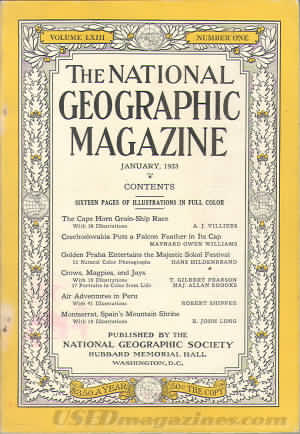 National Geographic January 1933 magazine back issue National Geographic magizine back copy National Geographic January 1933 Nat Geo Magazine Back Issue Published by the National Geographic Society. Sixteen Pages Of Illustration In Full Color.
